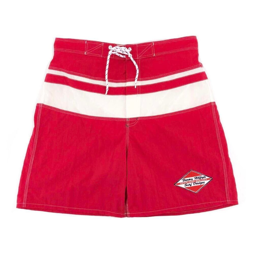 90s Tommy Hilfiger red board shorts 1990s vintage